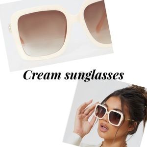 New Talbots cream LILY SQUARE SUNGLASSES